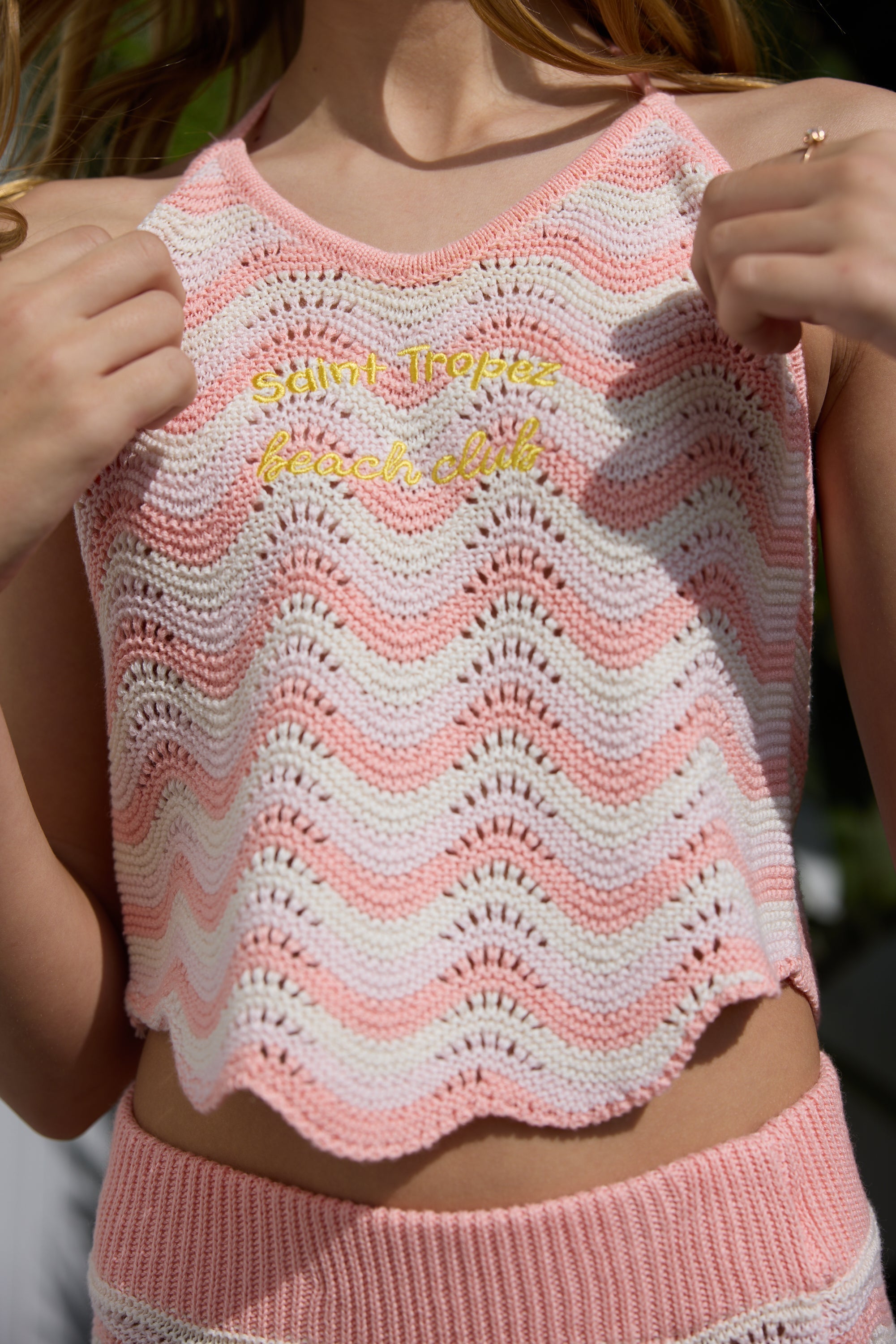 Kids Multi Crochet Tank with Embroidery | Vintage Havana