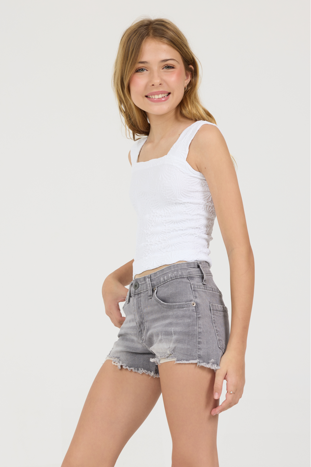 Kids Textured Seamless Tank Top | Vintage Havana Black