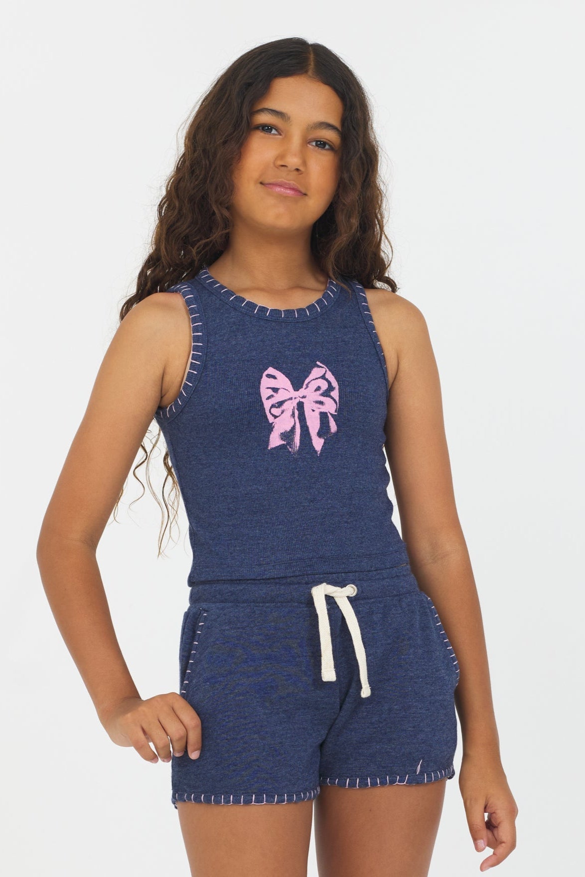 Navy Bow Stitch Tank | Vintage Havana Navy