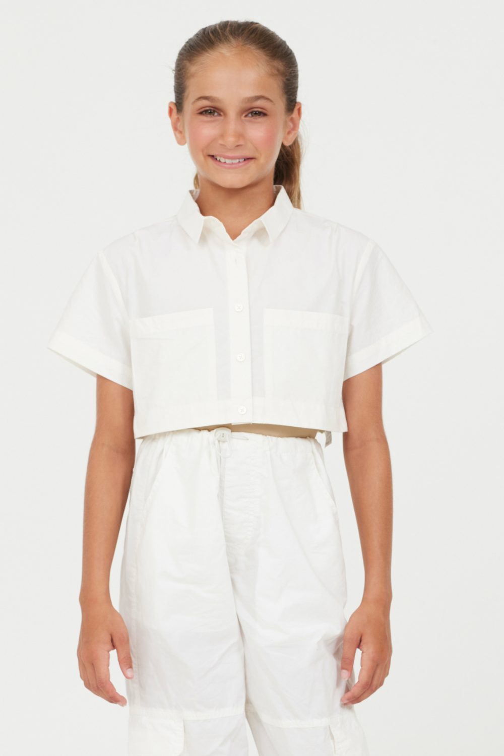 Oyster Cropped Button Down | Vintage Havana