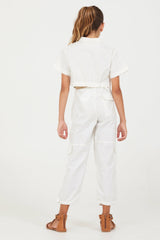 Oyster Cropped Button Down | Vintage Havana