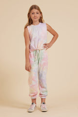 Tropical Summer Tie Dye Tie Front Tank | Vintage Havana Tropic Summer