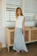 Kids Faux Denim Elastic Pant | Vintage Havana Light Wash