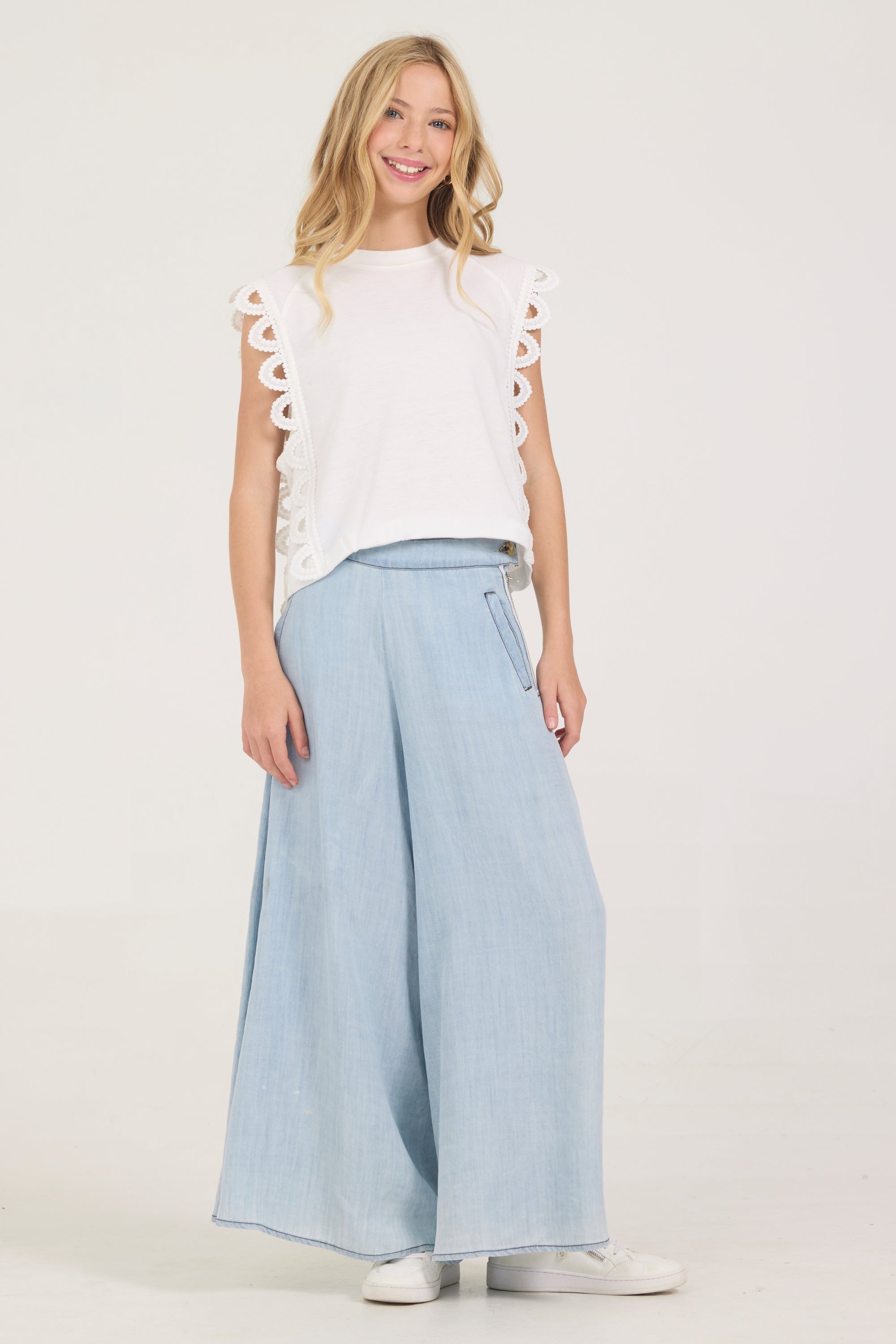 Kids Faux Denim Elastic Pant | Vintage Havana Light Wash