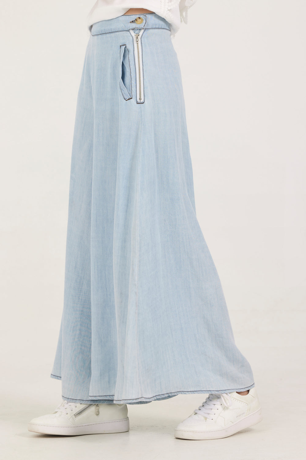 Kids Faux Denim Elastic Pant | Vintage Havana Light Wash