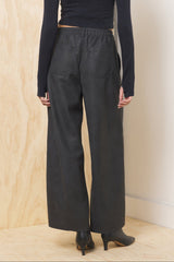 Faux Leather Wide Leg Pant | Vintage Havana Asphalt