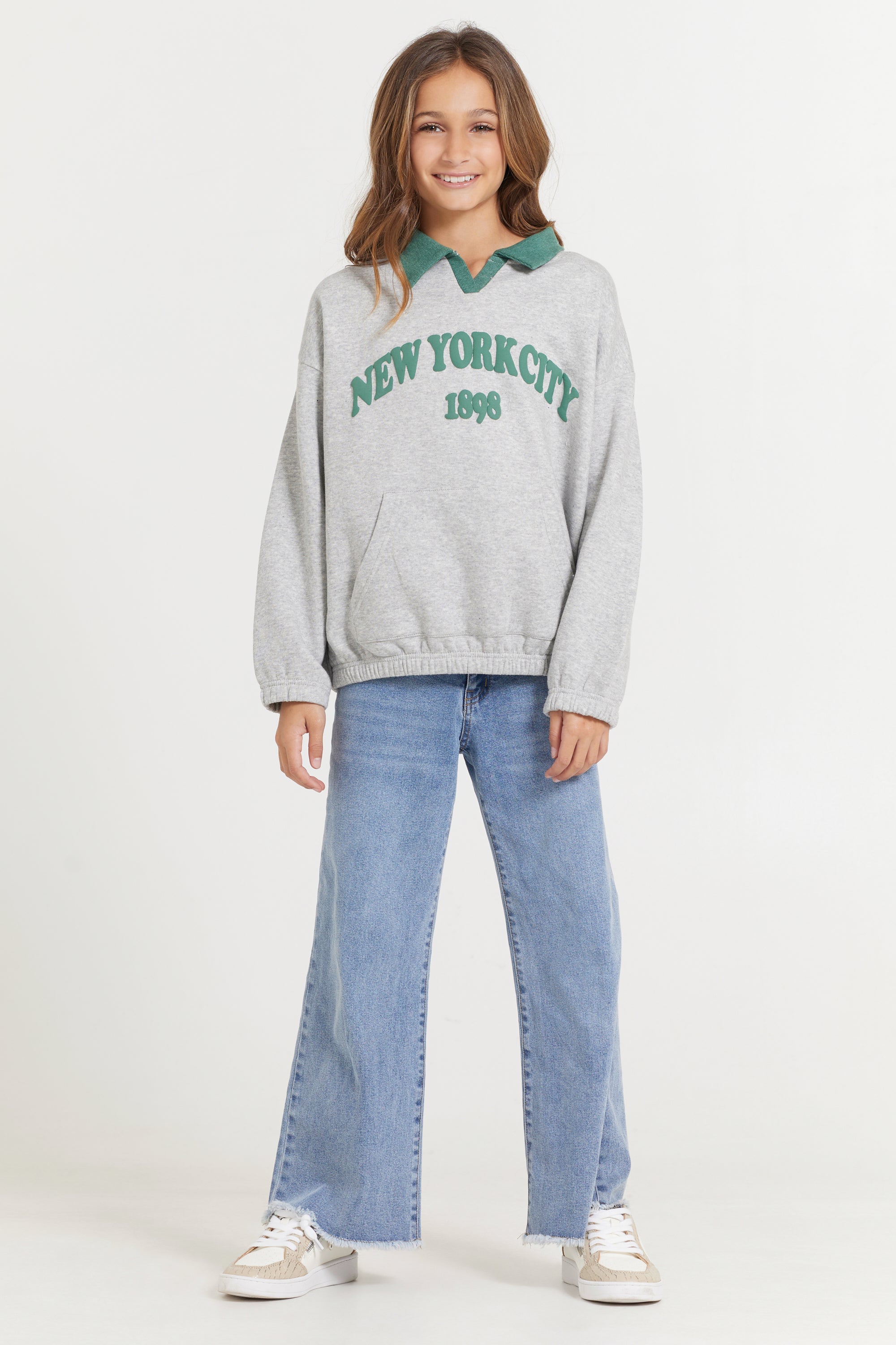 Kids Hunter Green and Grey NYC Oversized Polo | Vintage Havana Hunter Grey