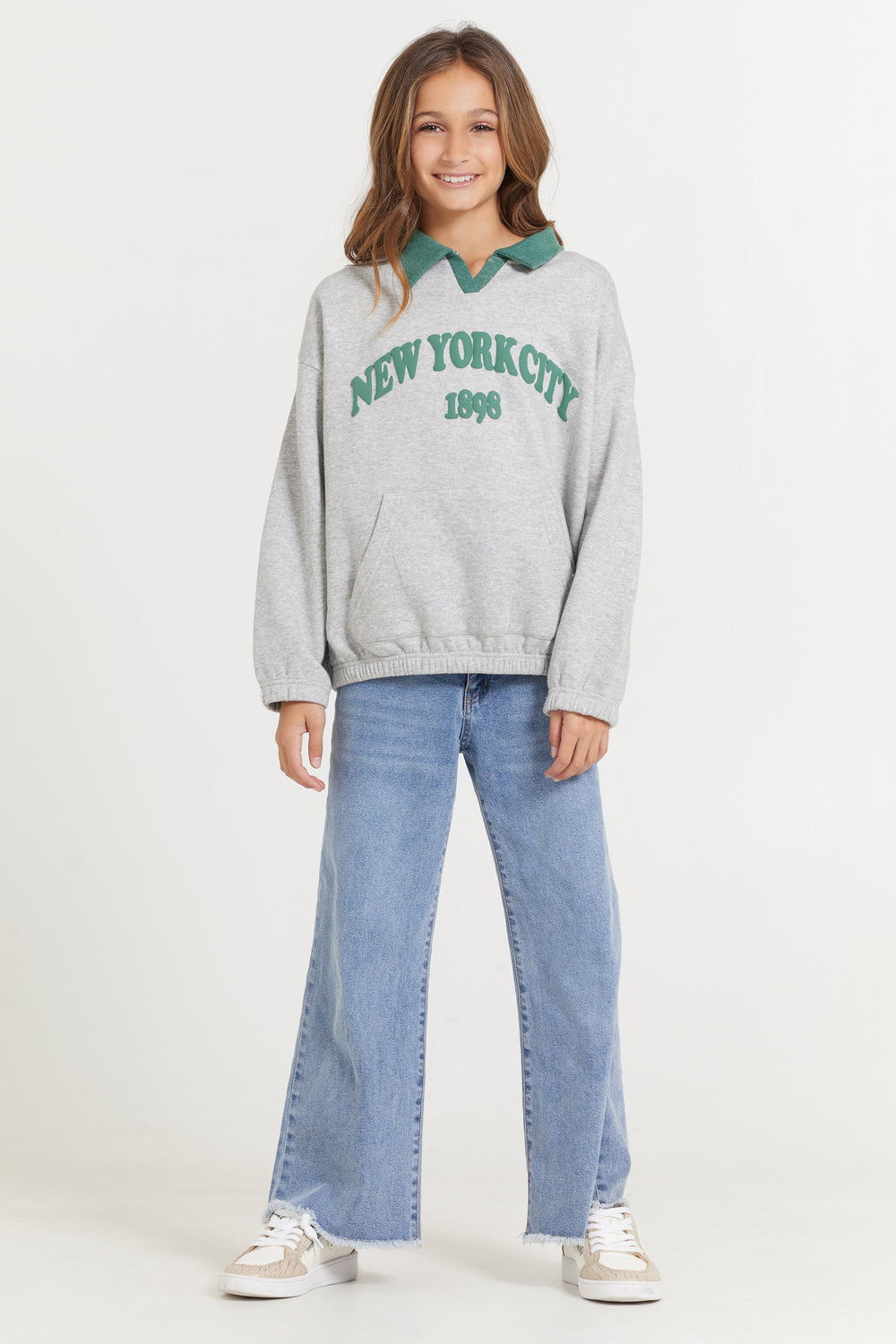 Kids Hunter Green and Grey NYC Oversized Polo | Vintage Havana Hunter Grey