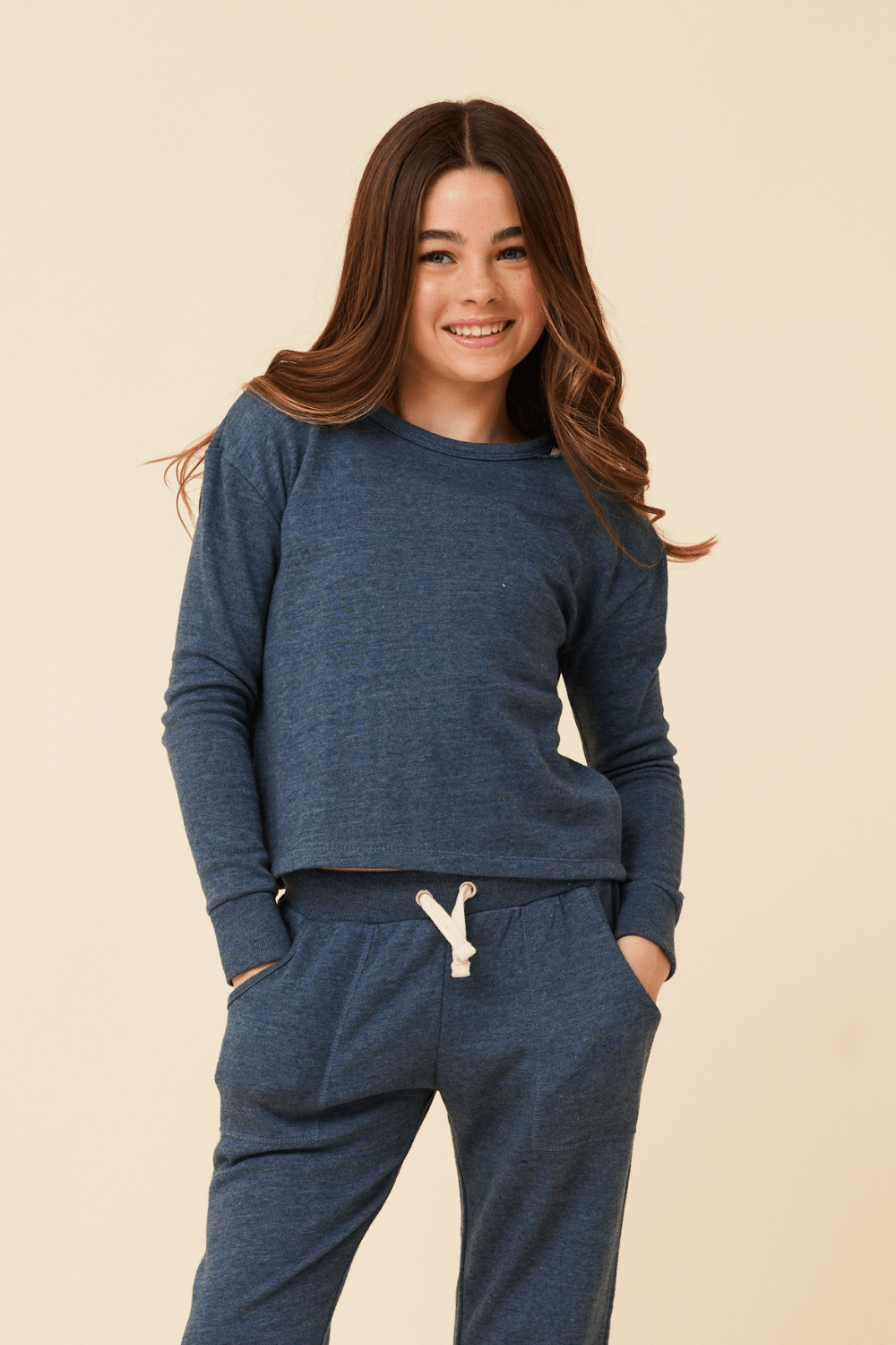 Distressed Neckline Crewneck | Vintage Havana NAVY