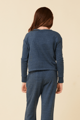Distressed Neckline Crewneck | Vintage Havana NAVY