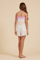 Pink/White and Sand Smocked Tube Top | Vintage Havana Pink/White