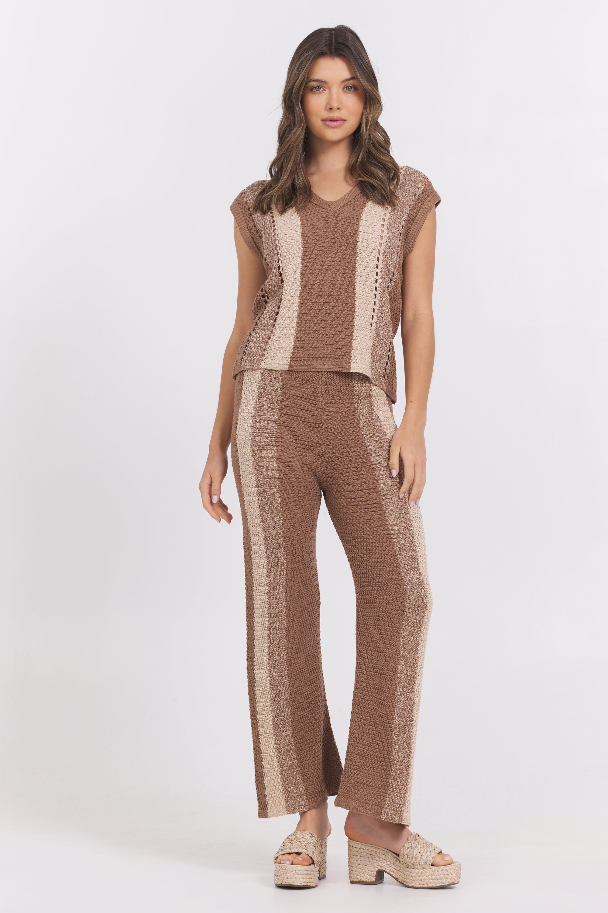 Striped Sweater Tank | Vintage Havana Mocha Latte Stripe