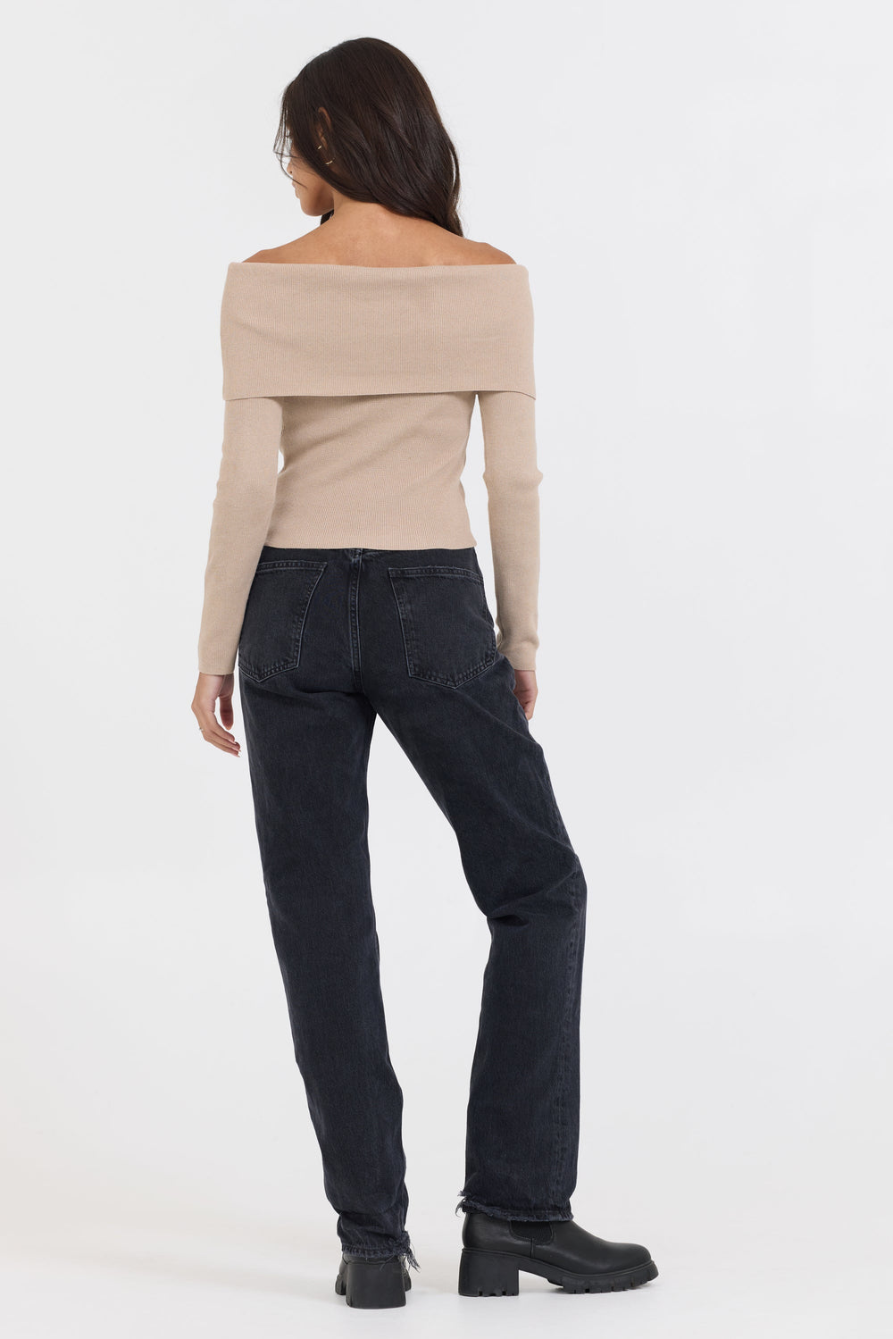 Heather Oatmeal Off Shoulder Sweater | Vintage Havana Oatmeal