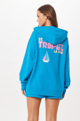 Bright Blue St. Tropez Jet Setter Surf Wash Zip Up | Vintage Havana Bright Blue