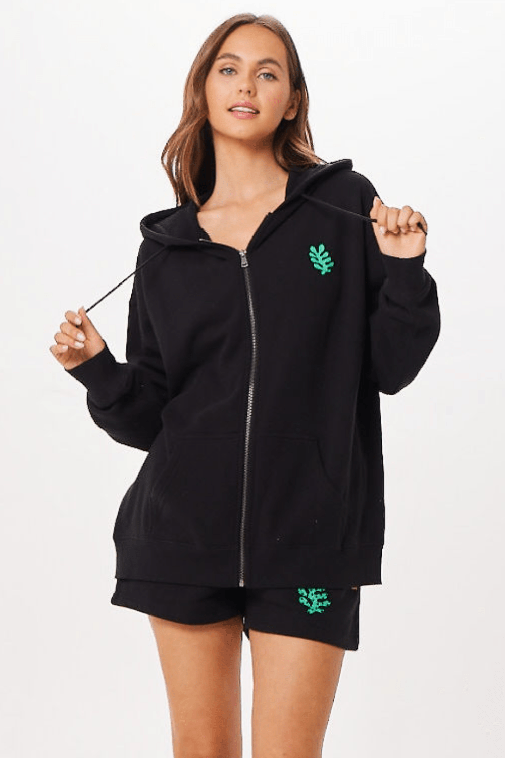 Black Tulum Jet Setter Surf Wash Zip Up | Vintage Havana Black