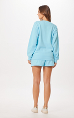 Tropical Blue Malibu Jet Setter Surf Wash Crewneck | Vintage Havana Tropical Blue