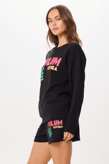 Black Tulum Jet Setter Surf Wash Crewneck | Vintage Havana Black