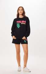 Black Tulum Jet Setter Surf Wash Crewneck | Vintage Havana Black