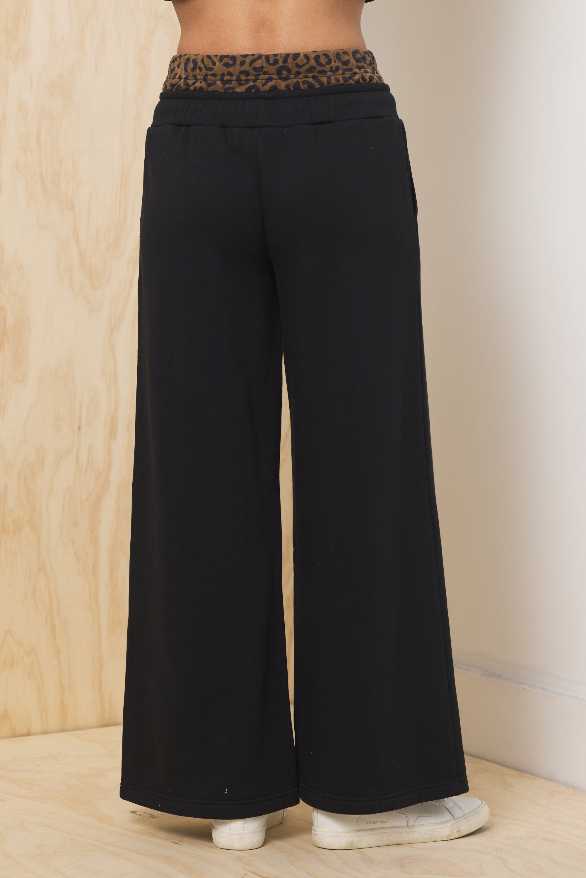 Heavy Surfwash Pant w/ Printed Double Waist | Vintage Havana Black w/ Leopard