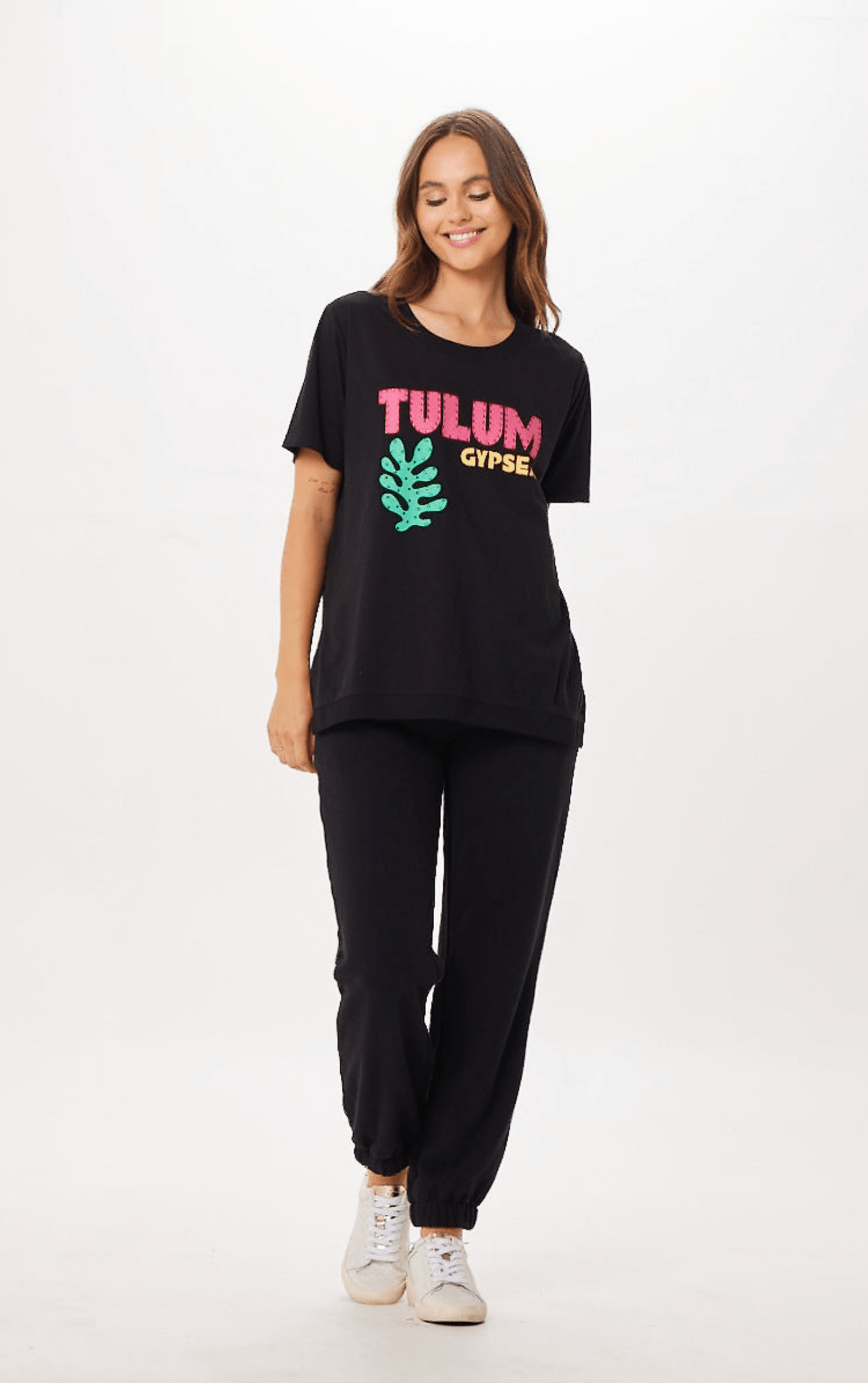 Black Tulum Jet Setter T-Shirt | Vintage Havana Black