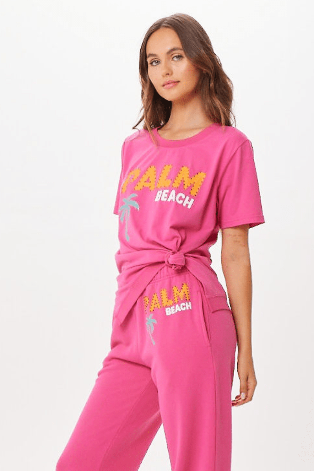 Hot Pink Palm Beach Jet Setter T-Shirt | Vintage Havana Hot Pink