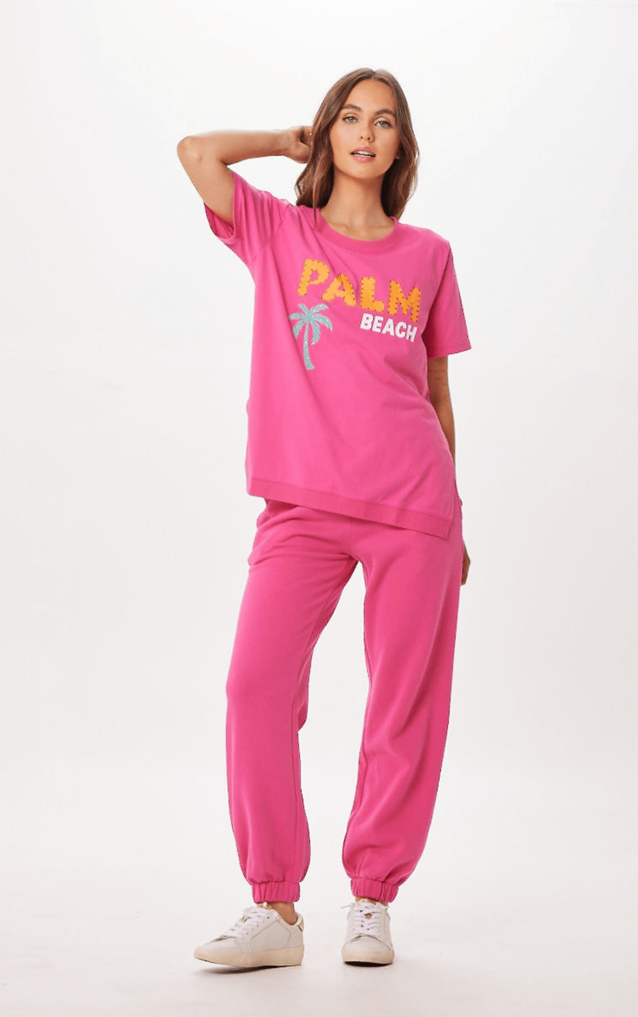 Hot Pink Palm Beach Jet Setter T-Shirt | Vintage Havana Hot Pink