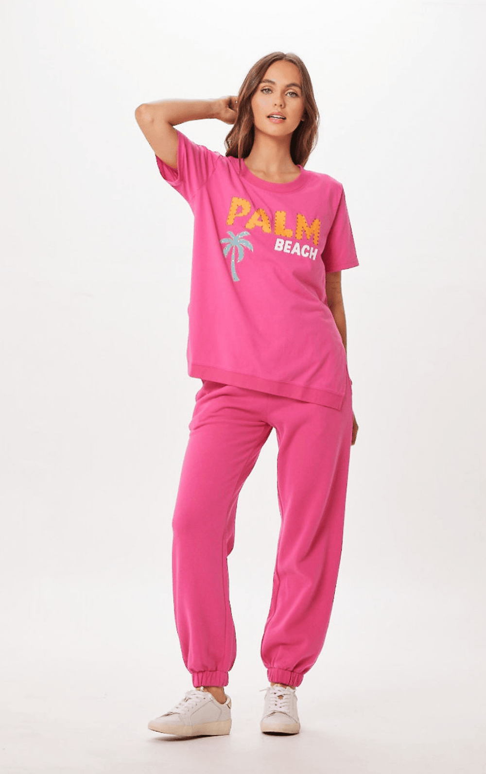 Hot Pink Palm Beach Jet Setter T-Shirt | Vintage Havana Hot Pink