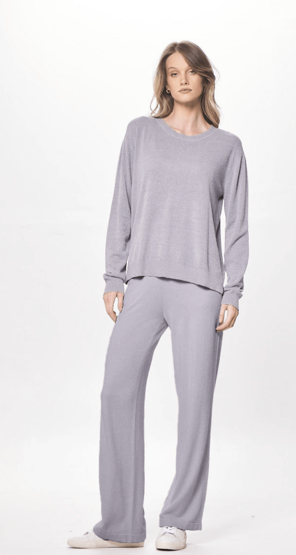 Cool Grey Plush Knit Crewneck | Vintage Havana Cool Grey