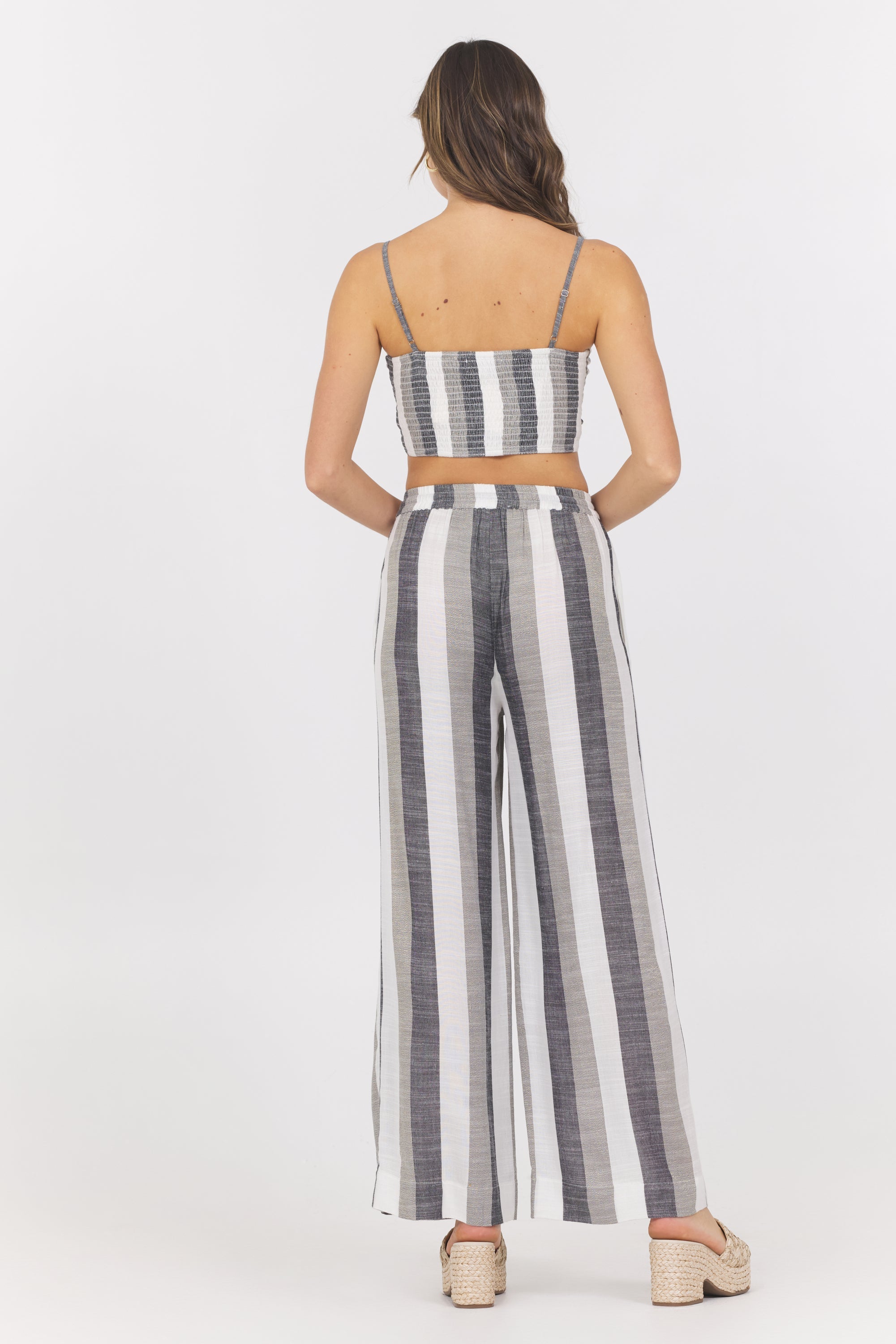 Metallic Stripe Cut Out Tank | Vintage Havana Black and White