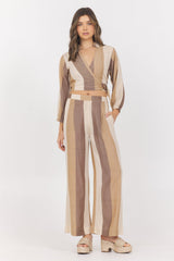Woven Metallic Stripe Surplus Top | Vintage Havana Cocoa Stripe