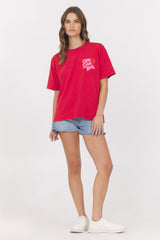 Washed Graphic Tee Give Love Back | Vintage Havana Red