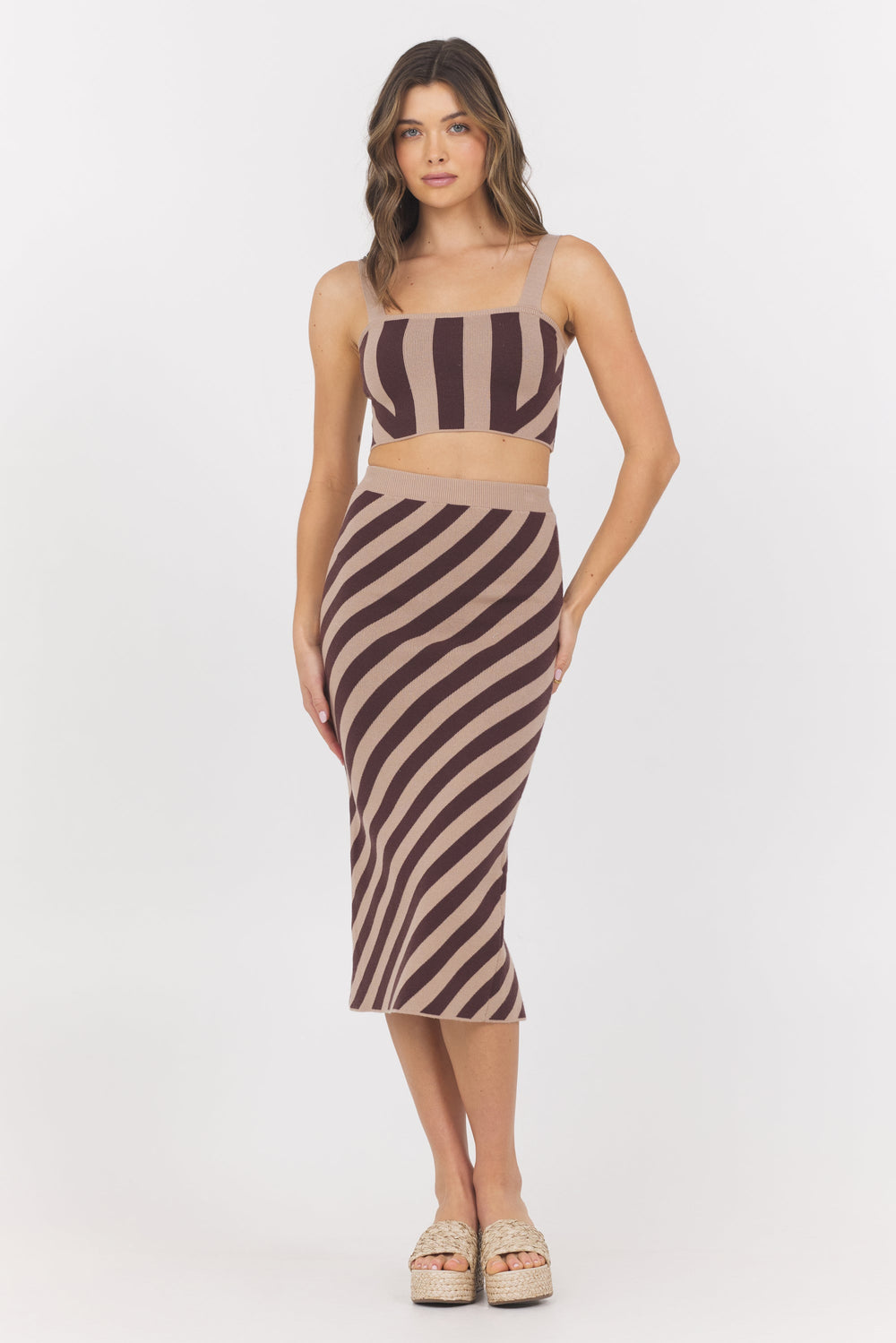 Striped Knit Tank | Vintage Havana Brown/Tan