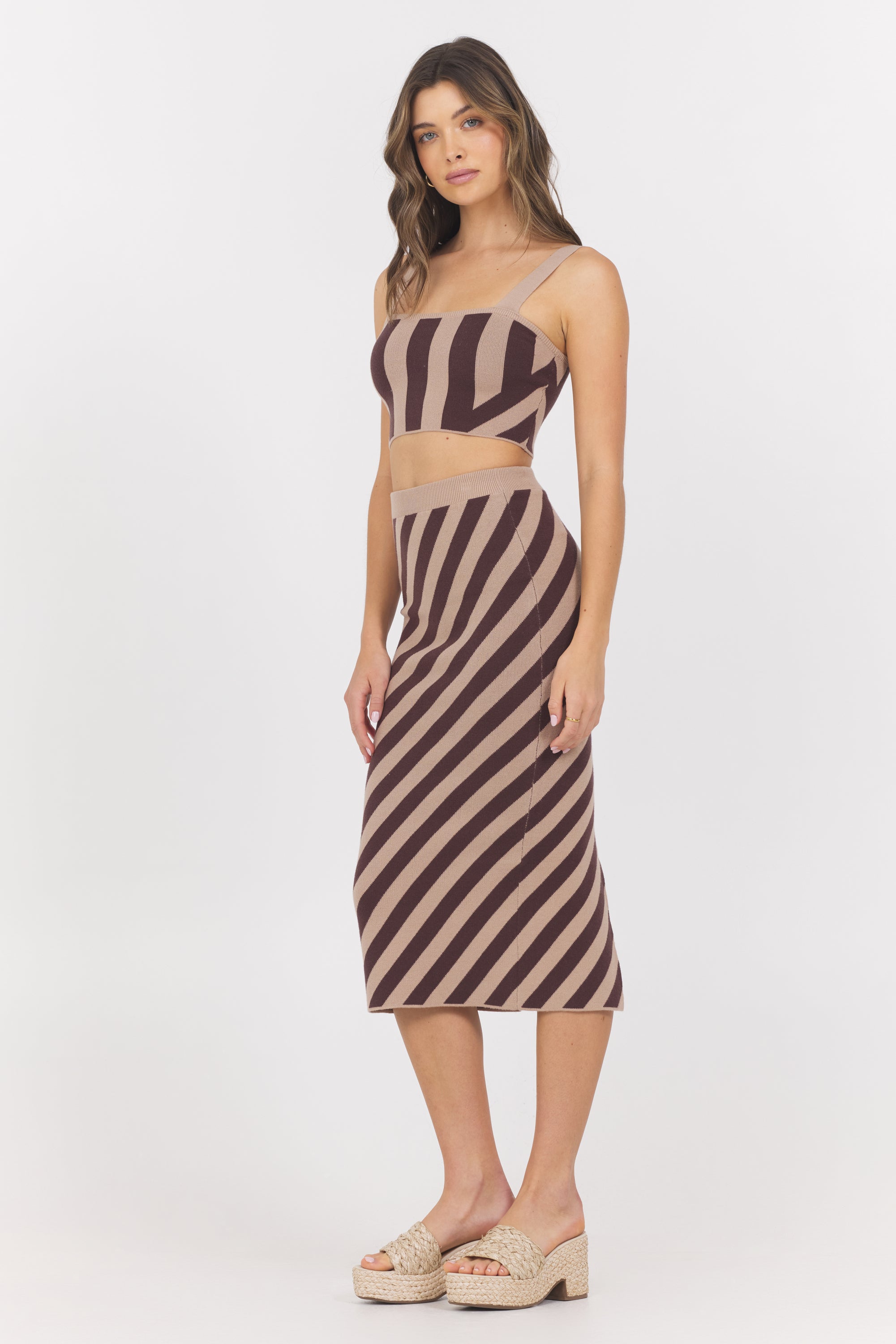 Striped Knit Tank | Vintage Havana Brown/Tan
