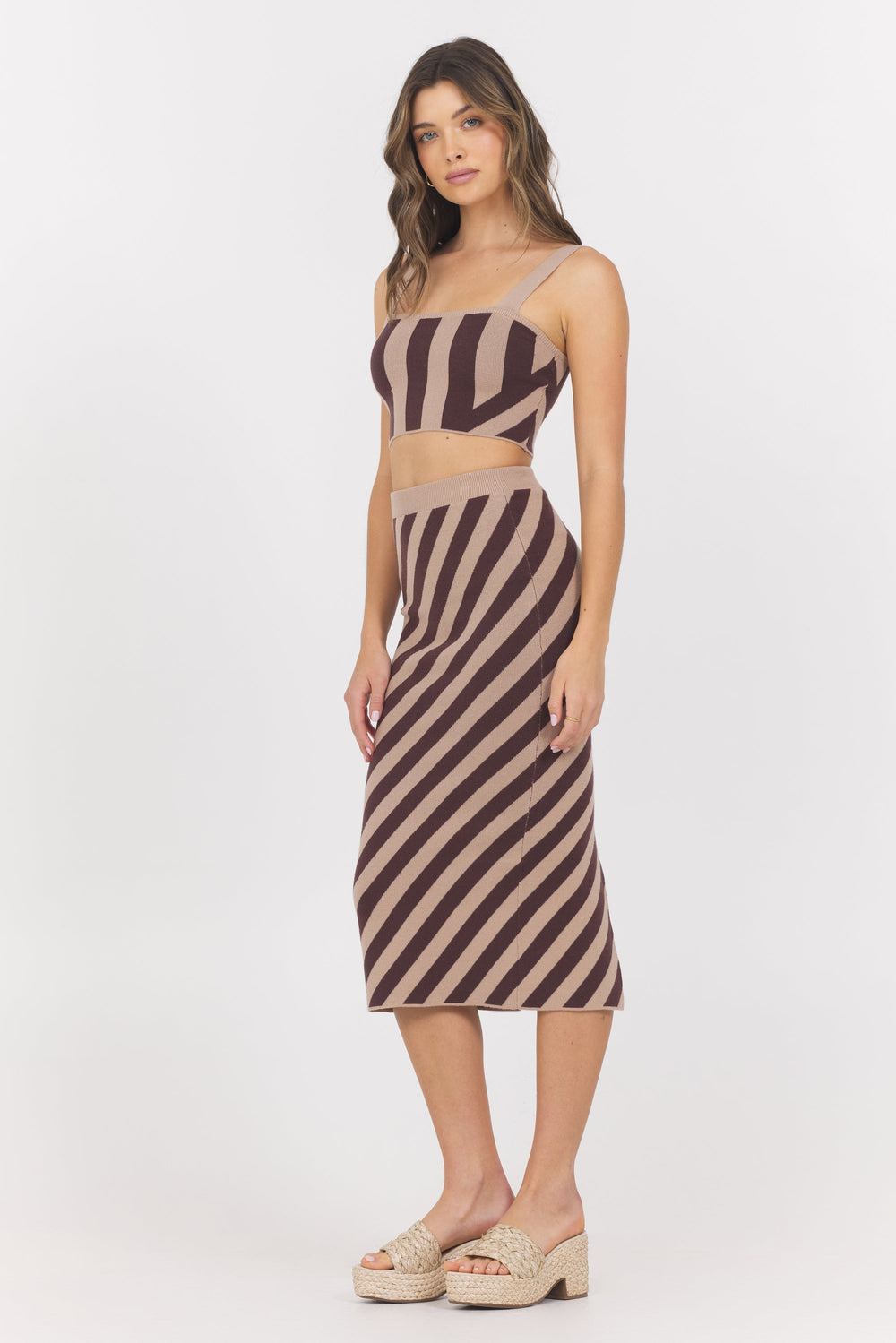 Striped Knit Tank | Vintage Havana Brown/Tan