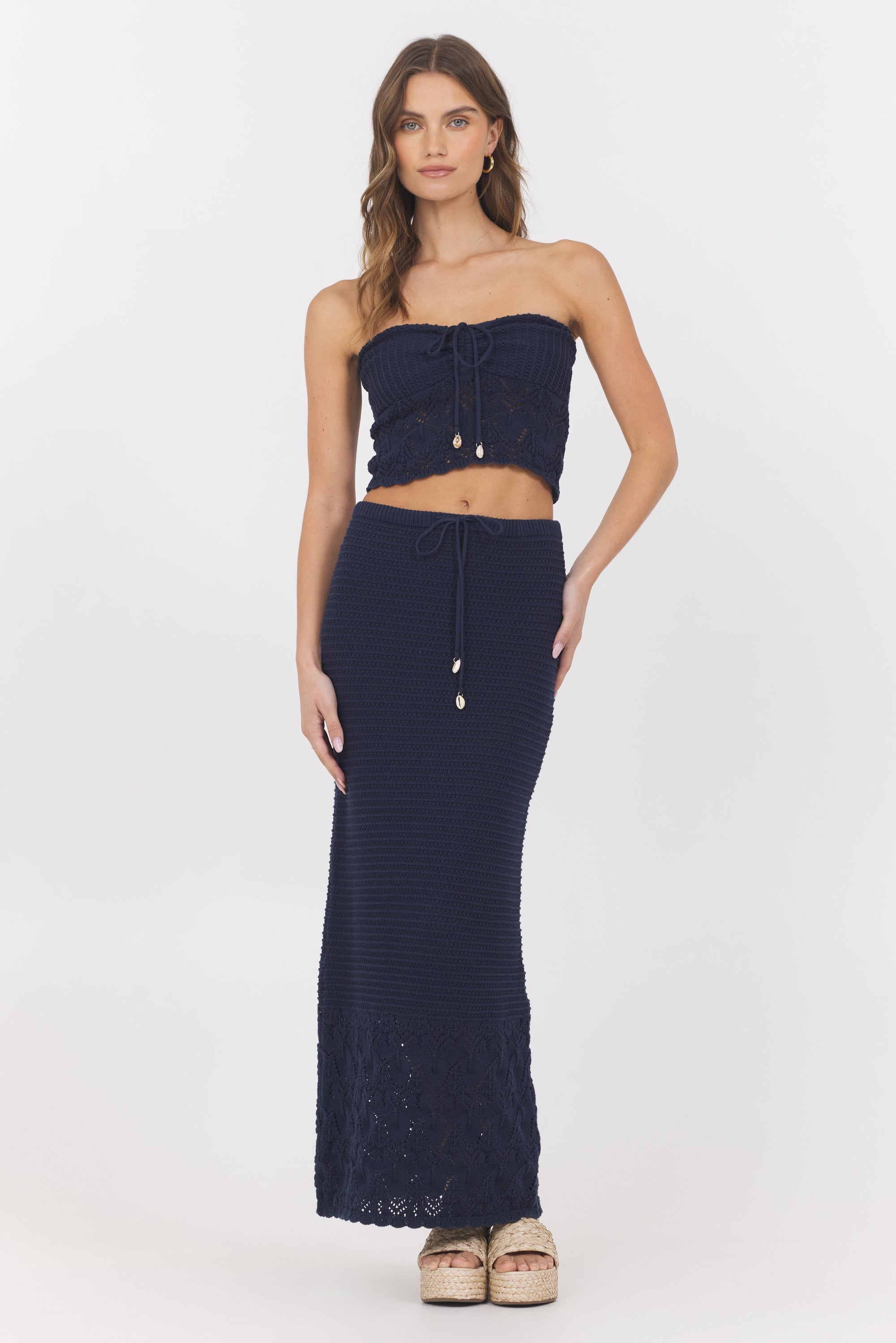 Navy Crochet Tube Top | Vintage Havana Navy
