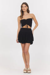 Black Knitted Tube Top | Vintage Havana Black