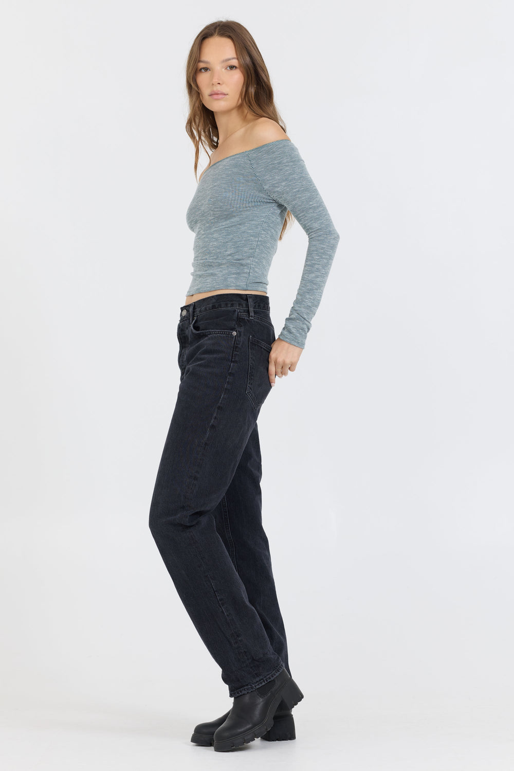 Hunter Green Fitted Off The Shoulder Top | Vintage Havana Hunter Green
