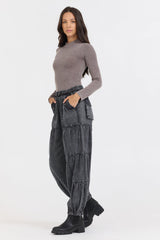 Washed Taupe Seamless Mock Neck Top | Vintage Havana Washed Taupe