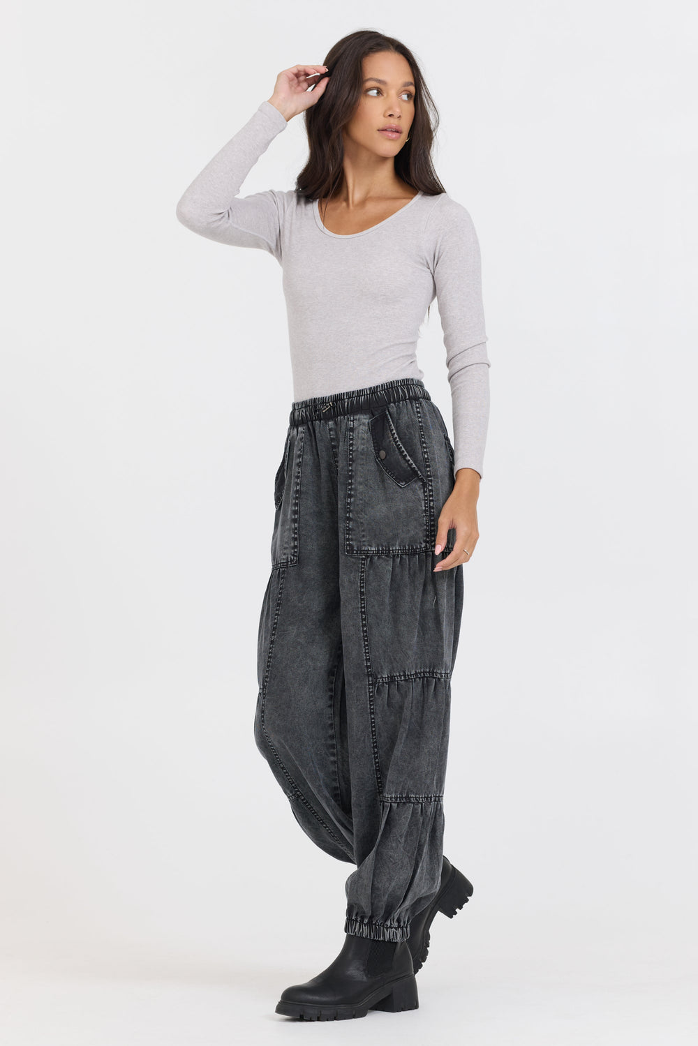 Heather Grey Seamless Long Sleeve Tee | Vintage Havana Heather Grey