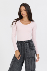 Soft Pink Seamless Long Sleeve Tee | Vintage Havana Soft Pink