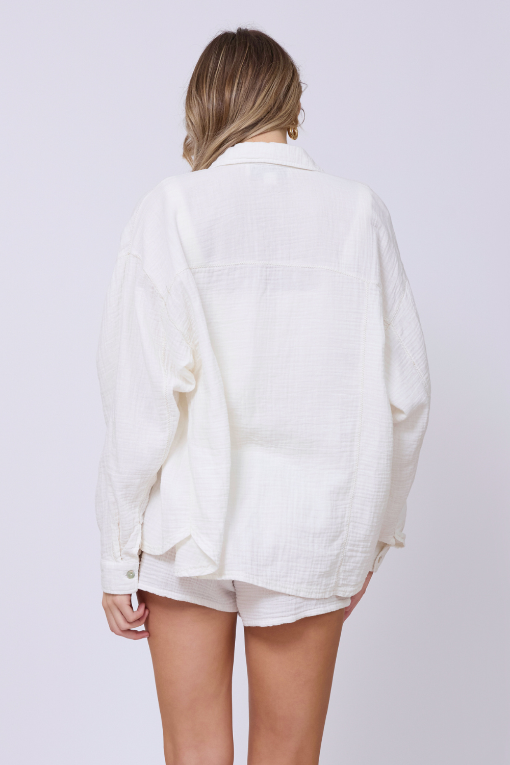 Washed White Gauze Button Up | Vintage Havana Washed White