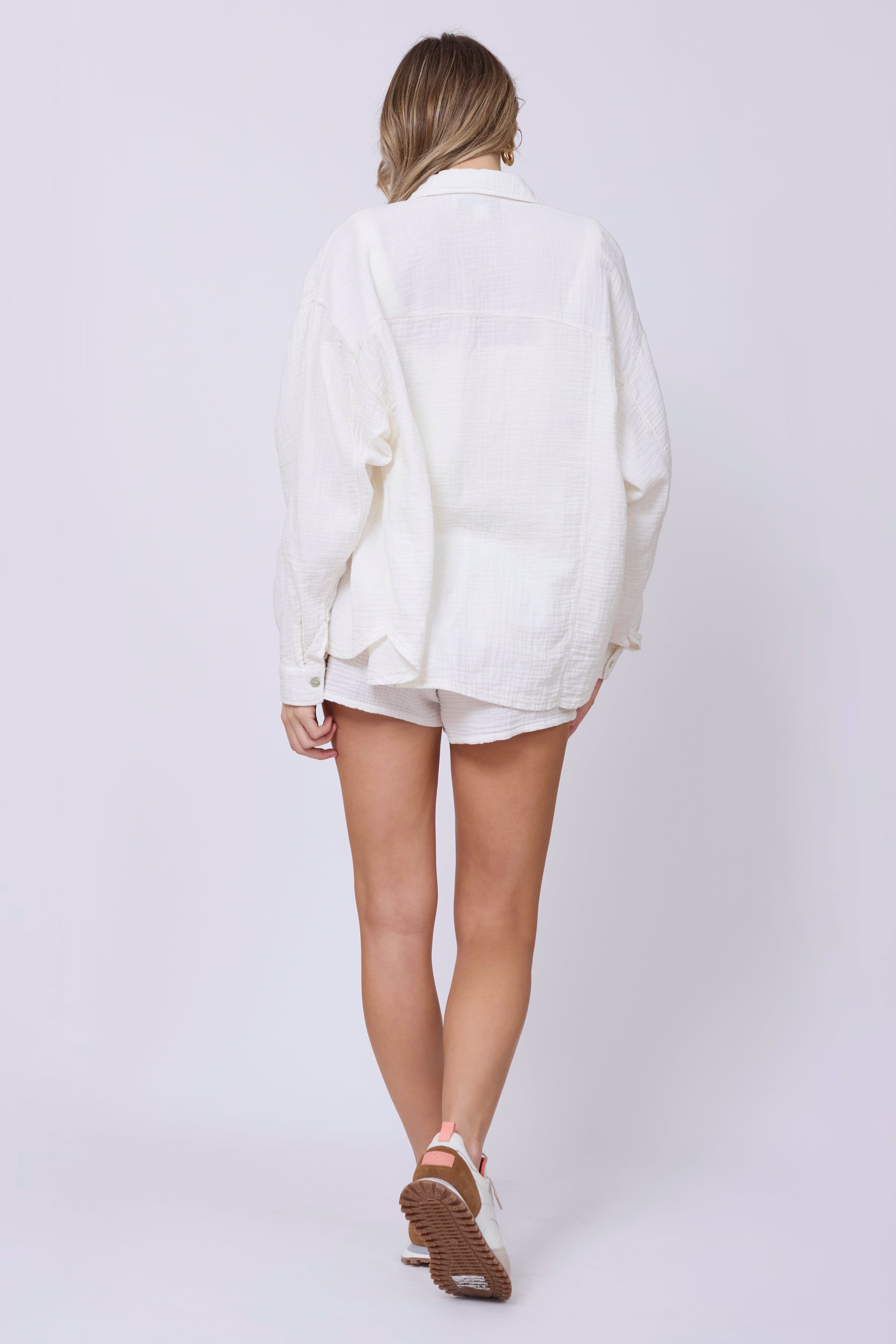 Washed White Gauze Button Up | Vintage Havana Washed White