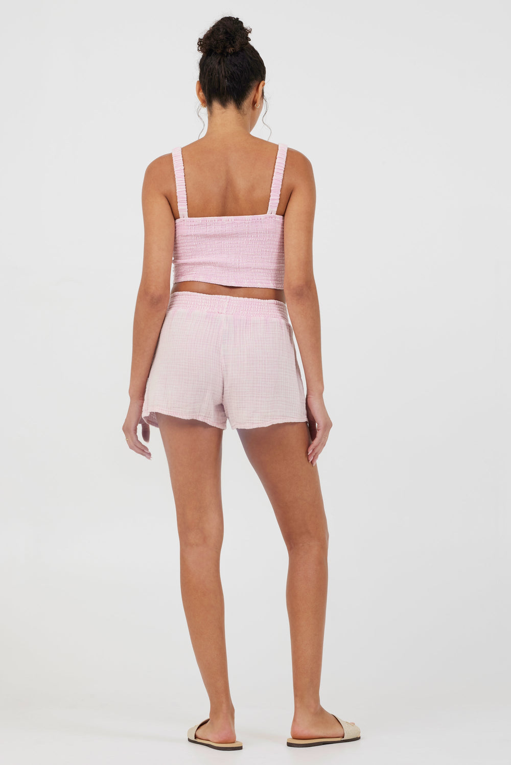 Washed Pink Gauze Cropped Tank | Vintage Havana Washed Pink