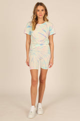 Tulum Lavender Tie Dye Biker Shorts | Vintage Havana Tulum Lavender