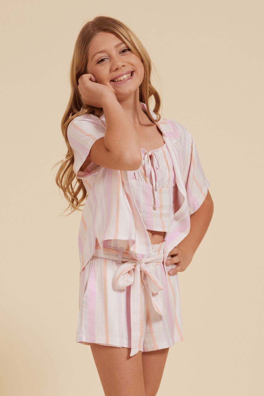 Cabana Button Down | Vintage Havana Pastel Stripe