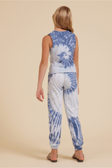 Ocean Water Tie Dye Tie Front Tank | Vintage Havana Ocean Water Tie Dye