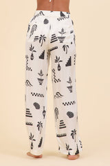 SURF Beach Vibe Printed Satin Wide Leg Pant | Vintage Havana Beach