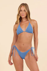 SURF Orchid Blue Krinkle by SG Triangle Tie Top | Vintage Havana Orchid Blue