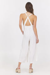 Linen Blend Jumpsuit | Vintage Havana White